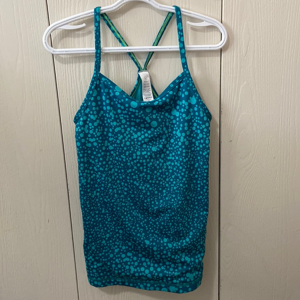 Ivivva Teal Bubble Patterned Spaghetti Strap Tank
